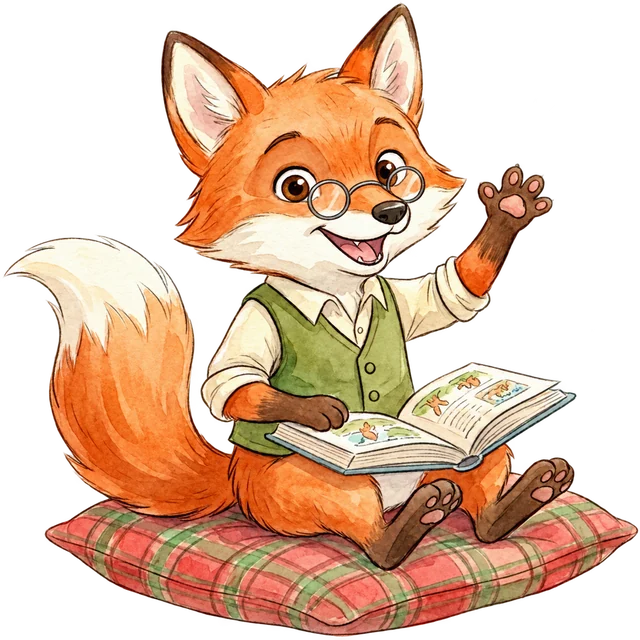 Fritzie sits with an open book.